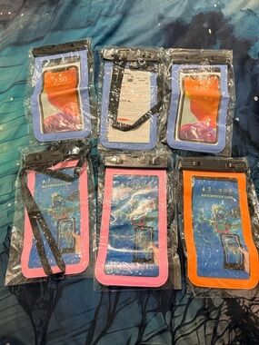 Amazon Waterproof Phone Pouch in Blue, Pink, Orange